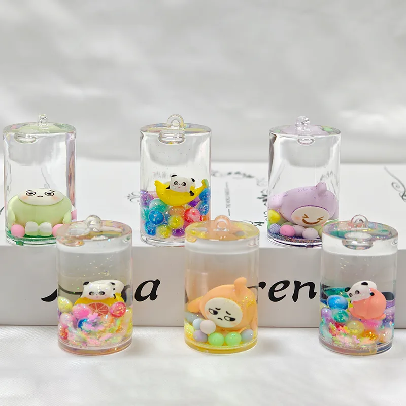 Cylindrical Liquid Keychain
