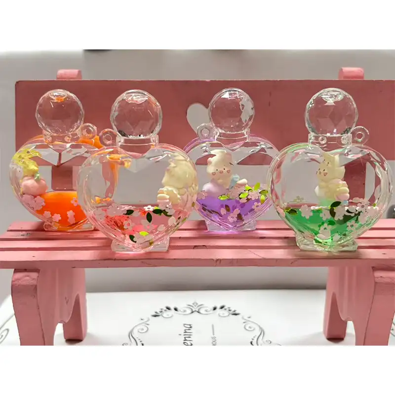 Heart-shaped Perfume bottle Liquid Keychain