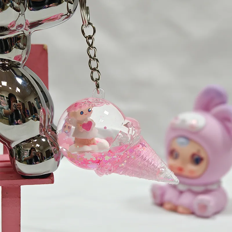 Ice Cream Liquid Keychain