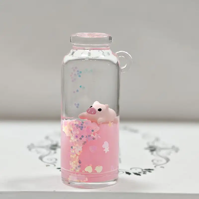 Milk Bottle Liquid Keychain