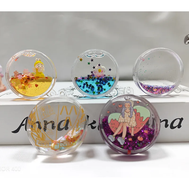 Oval Liquid Keychain
