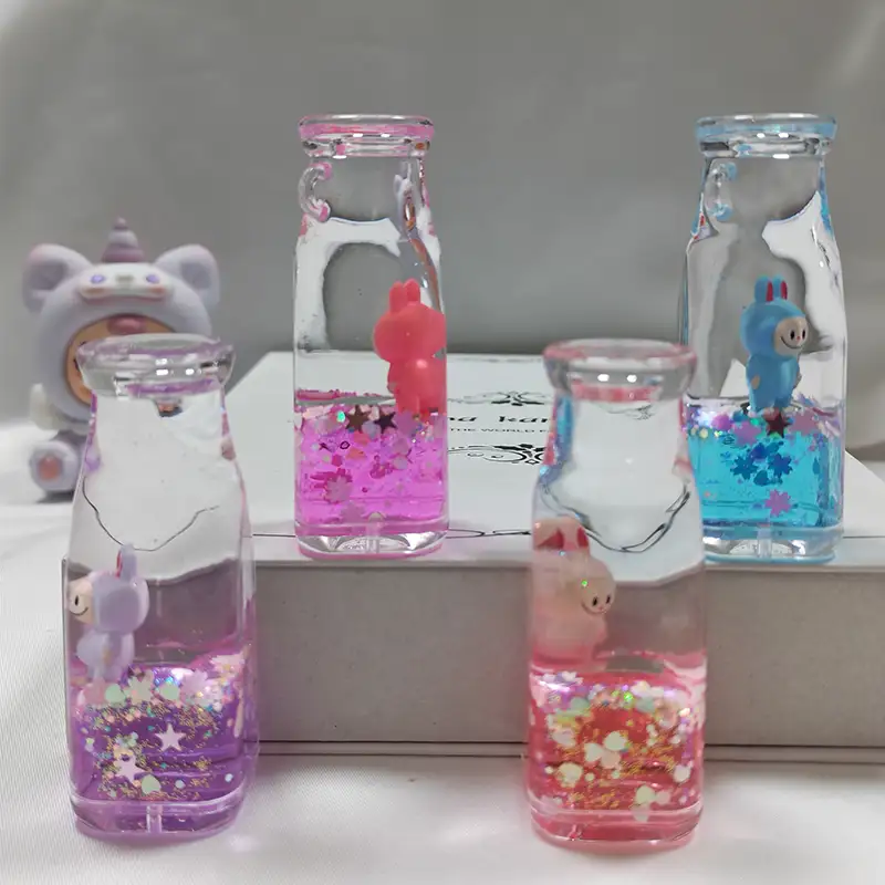 Reduced milk Bottle Liquid Keychain